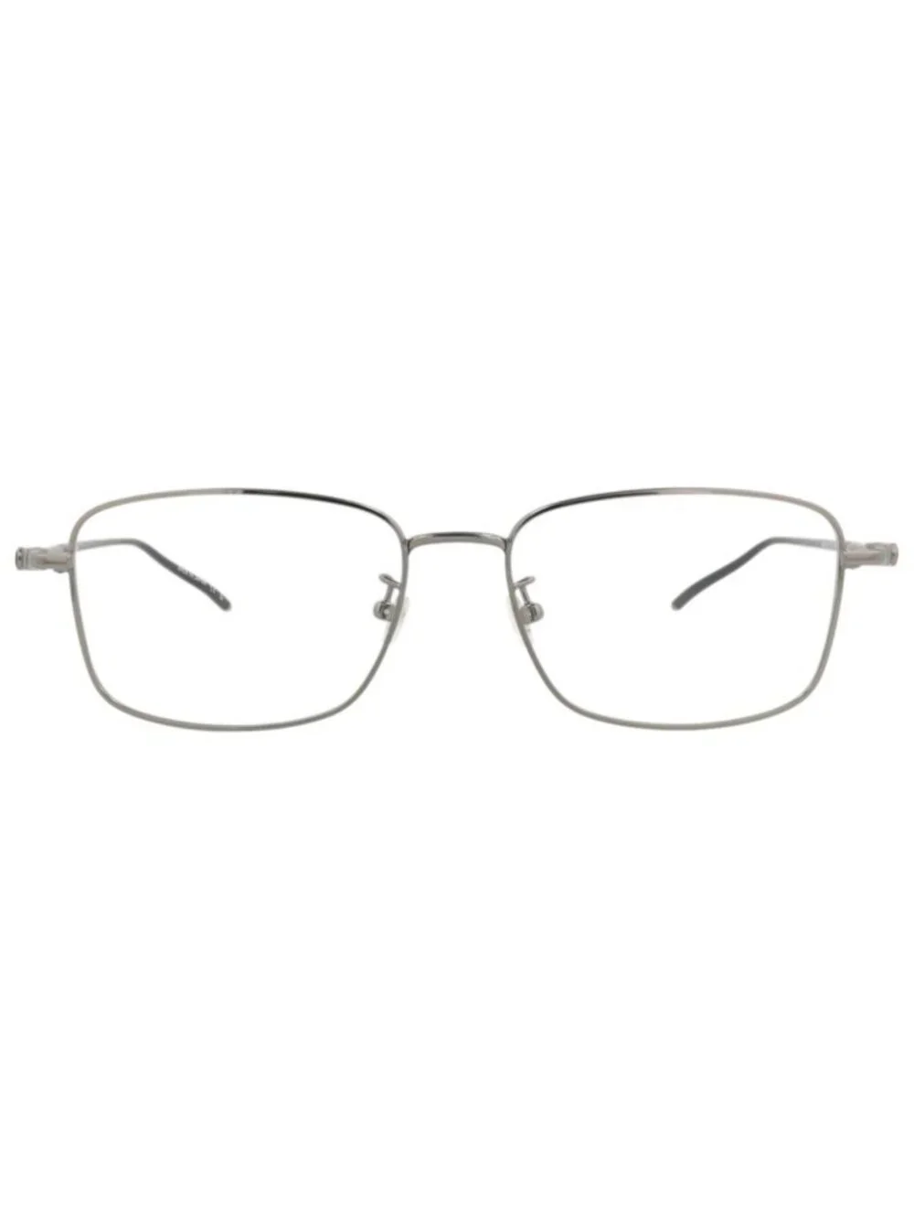 New Montblanc Women's Eyeglasses Square Rectangle Metal Frame Mens Ruthenium